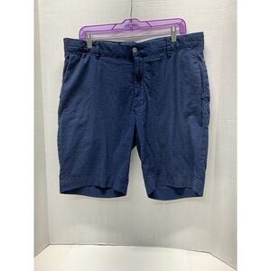 Polo Ralph Lauren Shorts Men 36 Blue Seersucker Chino Cotton Stretch Classic Fit